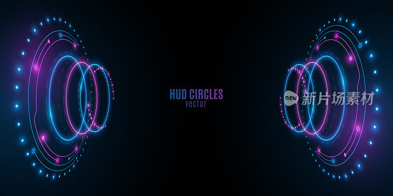 数字3d HUD圆形背景。科幻元素与光效为您的科技设计。矢量插图。